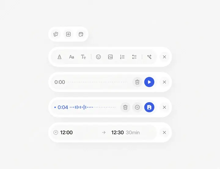 Pill Toolbar UI Components