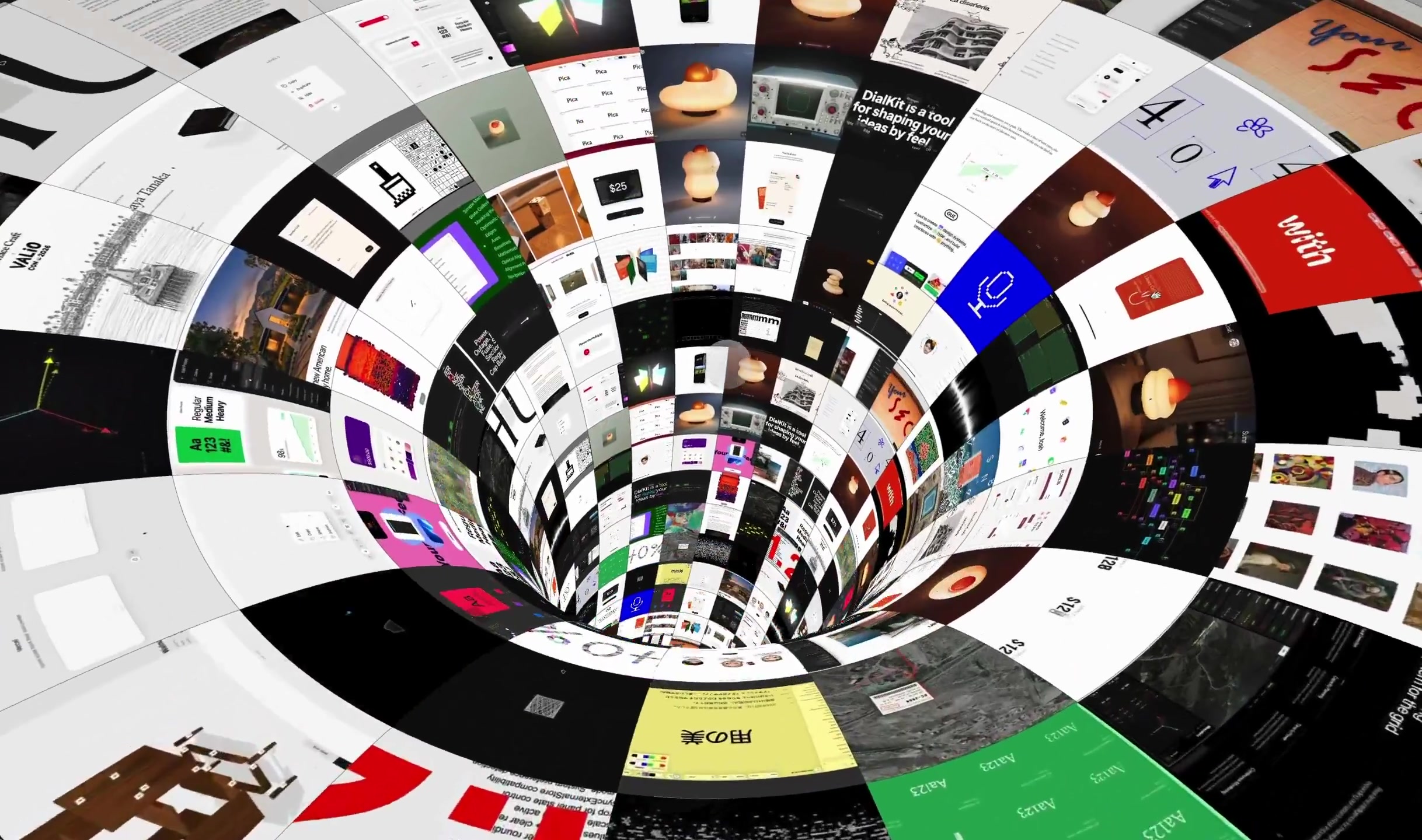3D Vortex Footer Gallery - Vibrant Design